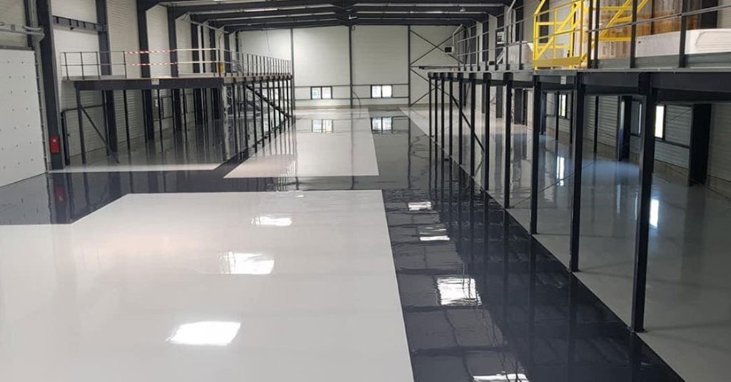 Navy White Yellow Epoxy Floor