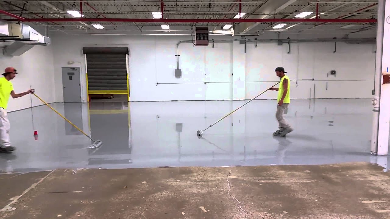 High gloss epoxy floor in an industrial facility